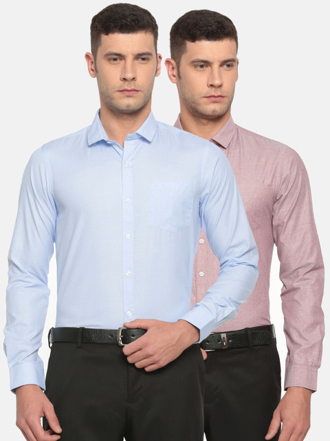 

Excalibur Men Assorted Pack of 2 Slim Fit Formal Shirt