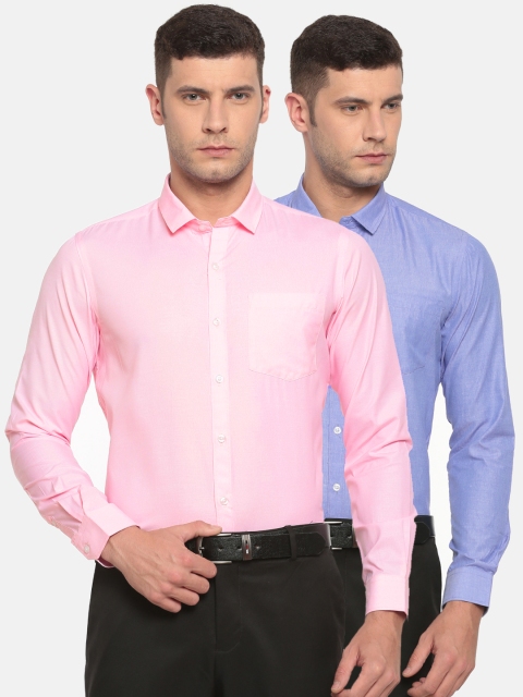 

Excalibur Men Assorted Pack of 2 Slim Fit Solid Formal Shirt