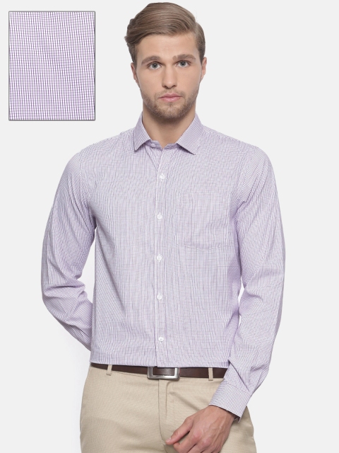 

Excalibur Men Purple & White Slim Fit Checked Formal Shirt