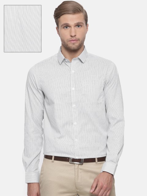 

Excalibur Men Black & White Slim Fit Checked Formal Shirt