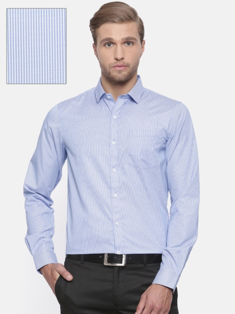 

Excalibur Men Blue & White Slim Fit Striped Formal Shirt