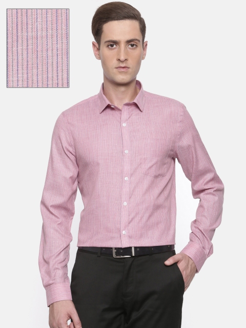

Excalibur Men Pink Slim Fit Striped Formal Shirt