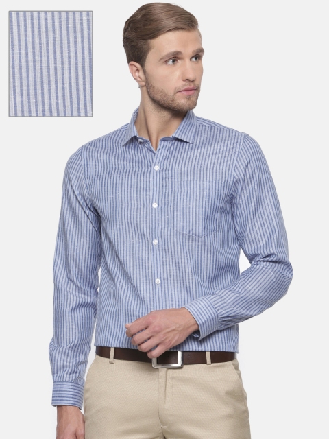 

Excalibur Men Blue Slim Fit Striped Formal Shirt