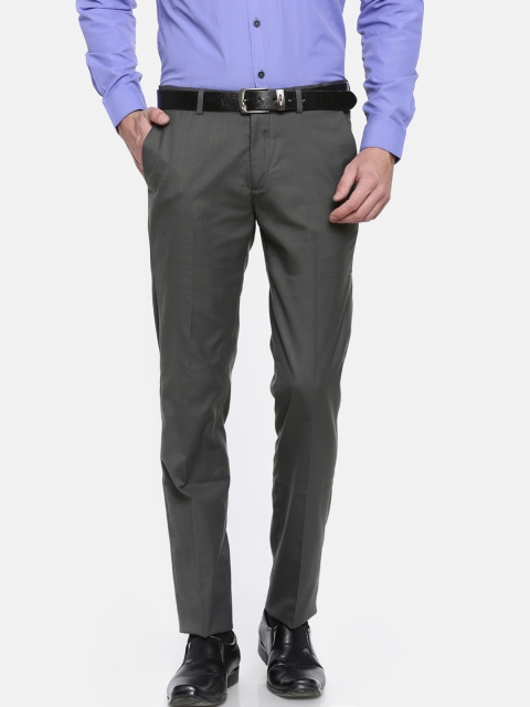 

Excalibur Men Grey Super Slim Fit Solid Formal Trousers