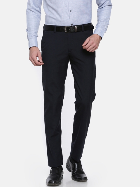 

Excalibur Men Navy Blue Slim Fit Solid Formal Trousers