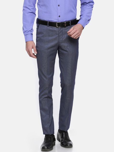 

Excalibur Men Blue Super Slim Fit Solid Formal Trousers