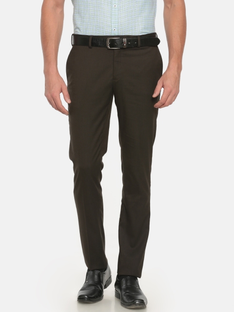 

Excalibur Men Brown Slim Fit Solid Formal Trousers