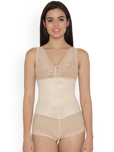 

Clovia Beige Sheer Patterned Body Suit