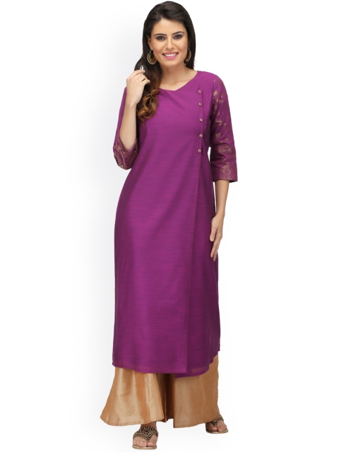 

Abhishti Women Mauve Solid Kurta with Palazzos