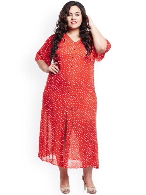 

NuBella Plus Size Women Red Printed Maxi Dress
