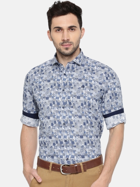 

Van Heusen Sport Men Blue & White Slim Fit Printed Casual Shirt