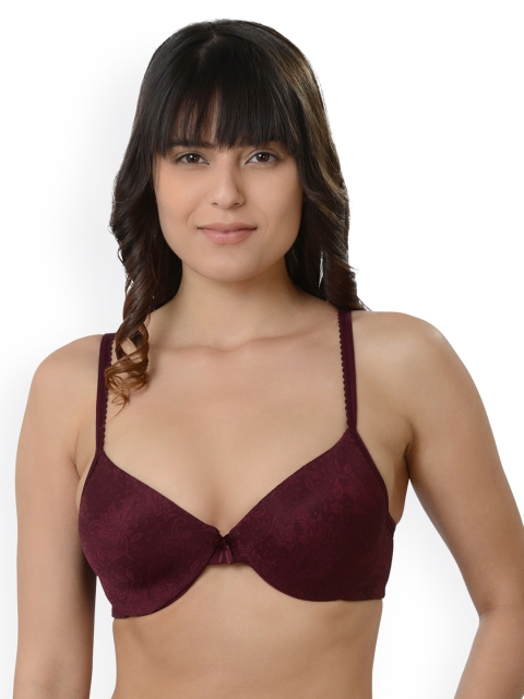 

Da Intimo Burgundy Solid Lightly Padded Wired Everyday Bra DI979