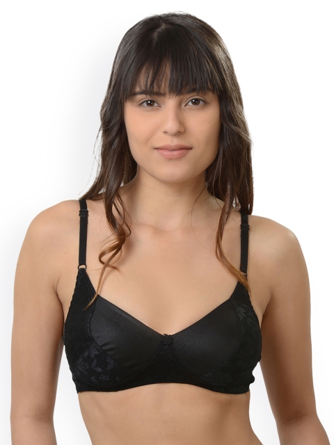 

Da Intimo Black Solid Non-Wired Non Padded Everyday Bra DI982