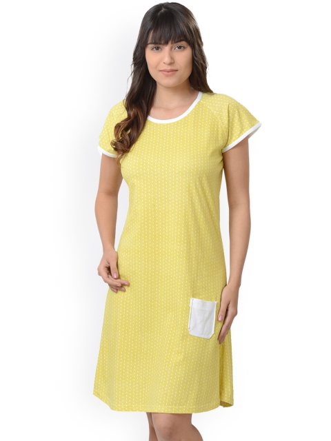

Da Intimo Yellow Printed Nightdress DIB217