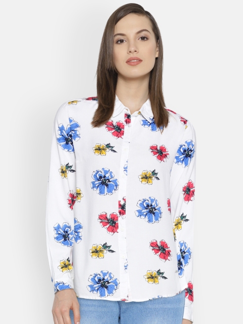 

Pepe Jeans Women White Regular Fit Printed Casual Shirt