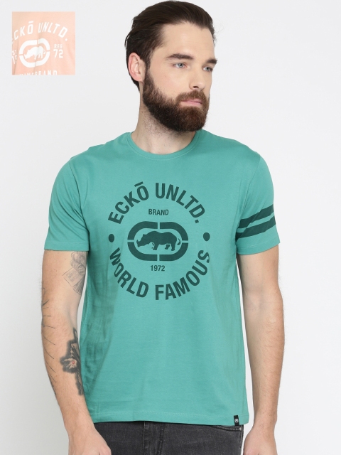 

Ecko Unltd Men Pack of 2 Slim Fit T-Shirts, Sea green