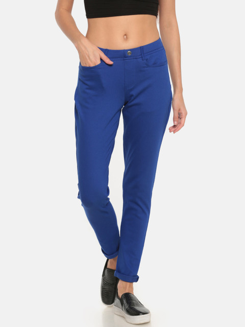 

Go Colors Blue Solid Super Stretch Jeggings