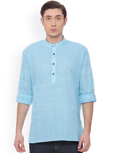 

TATTVA Men Blue Woven Design Straight Kurta