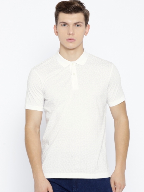 

Blackberrys Men Off-White Printed Polo Collar T-shirt