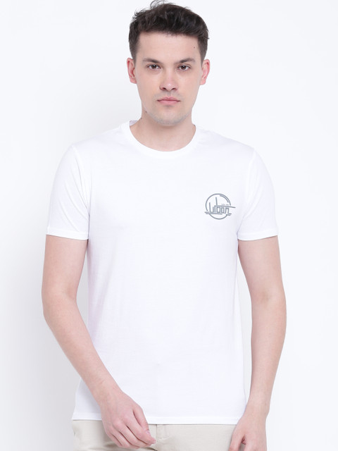 

Blackberrys Men White Solid Round Neck T-shirt