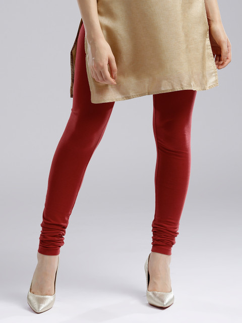 

W Red Churidar Leggings