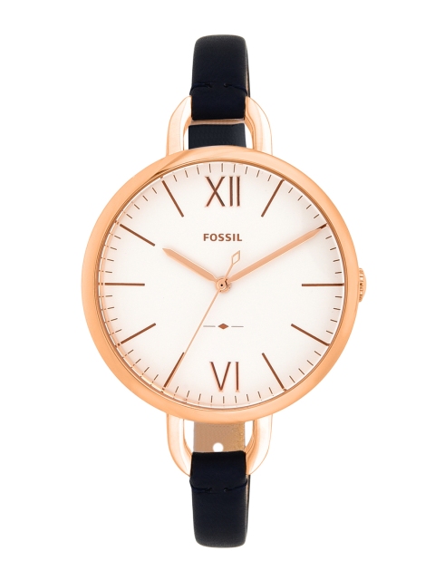 

Fossil Women White & Rose Gold Analogue Watch