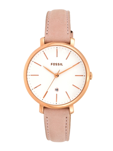 

Fossil Women White & Beige Analogue Watch