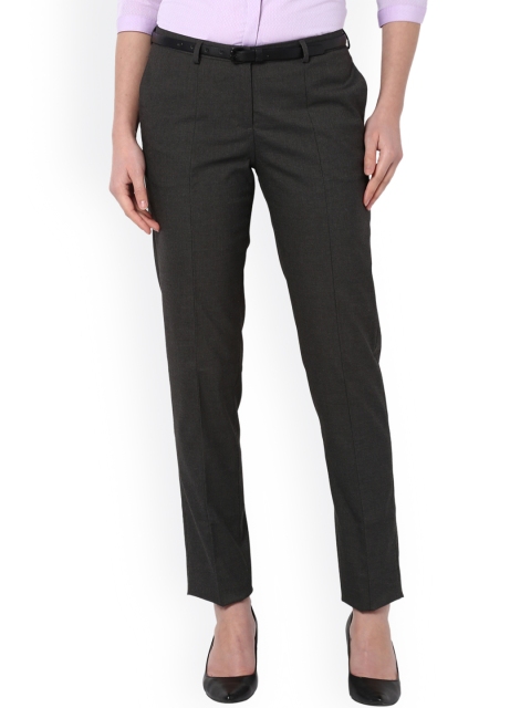 

Van Heusen Woman Women Grey Slim Fit Solid Formal Trousers