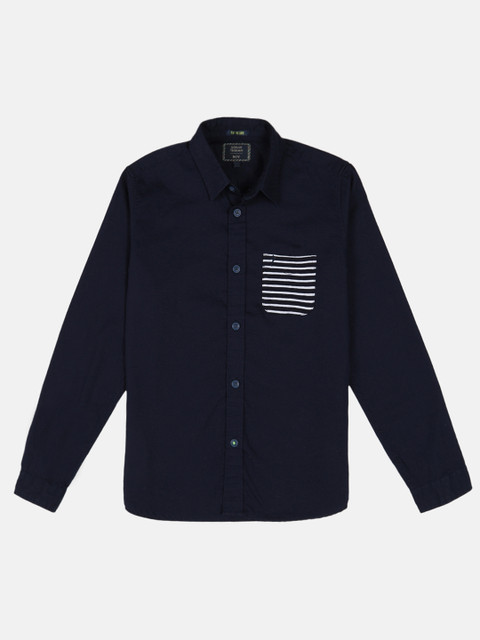 

Indian Terrain Boys Navy Blue Regular Fit Solid Casual Shirt