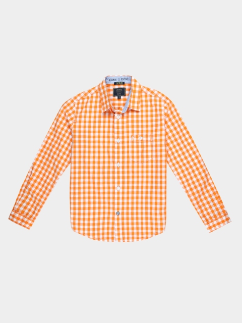 

Indian Terrain Boys Orange Regular Fit Checked Casual Shirt