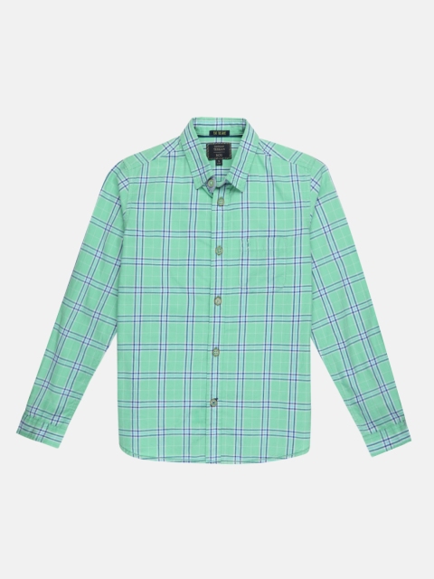 

Indian Terrain Boys Green Regular Fit Checked Casual Shirt
