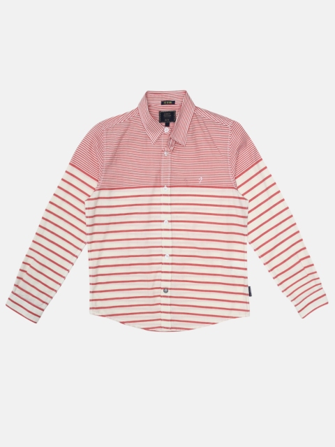 

Indian Terrain Boys Red Regular Fit Striped Casual Shirt