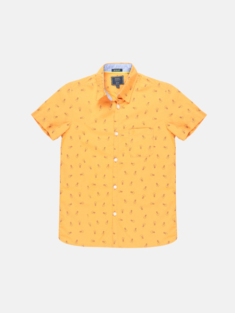 

Indian Terrain Boys Orange Regular Fit Printed Casual Shirt