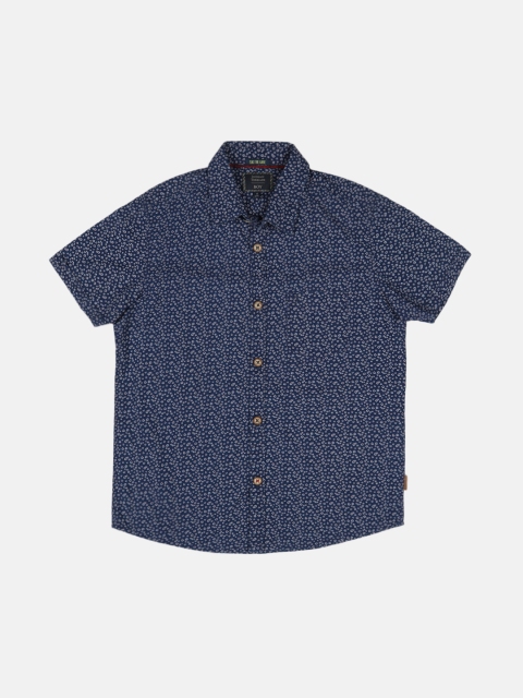 

Indian Terrain Boys Navy Blue Regular Fit Printed Casual Shirt