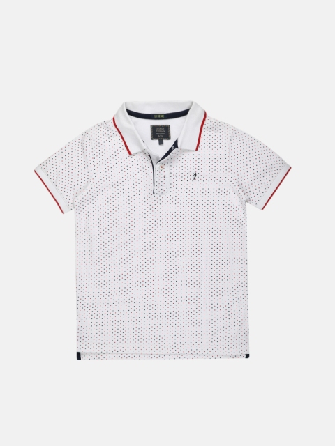 

Indian Terrain Boys White Printed Polo Collar T-shirt
