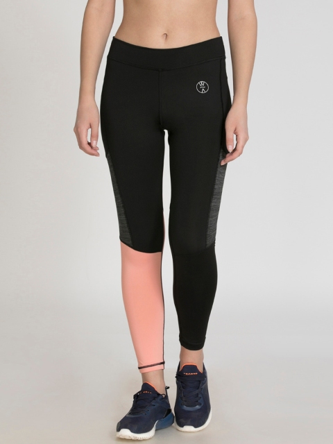 

WEST VOGUE by Zivame Women Black & Pink Solid Tights