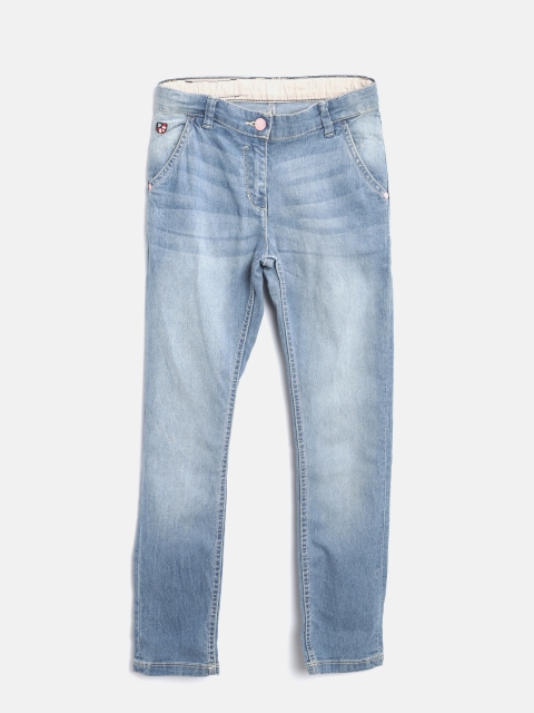 

U.S. Polo Assn. Kids Girls Blue Mid-Rise Clean Look Stretchable Jeans