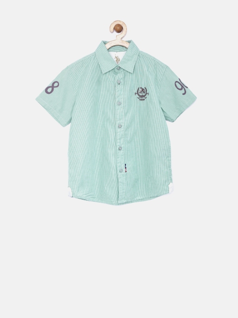 

U.S. Polo Assn. Kids Boys Green Striped Shirt