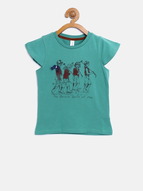 

U.S. Polo Assn. Kids Girls Green Printed Top
