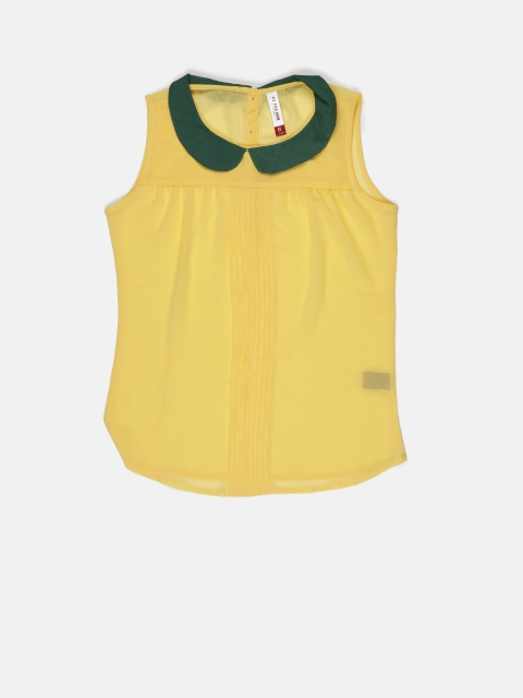 

U.S. Polo Assn. Kids Girls Yellow Semi-Sheer Top