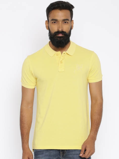 

Ed Hardy Men Yellow Polo Pure Cotton T-shirt