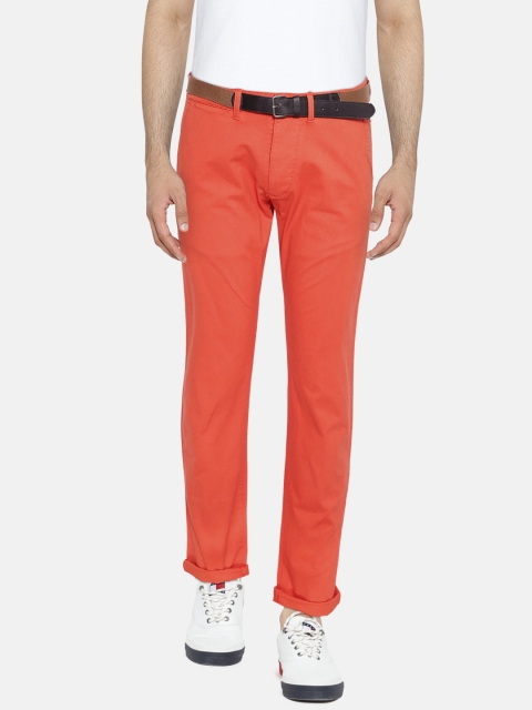 

Jack & Jones Men Orange Slim Fit Casual Trousers