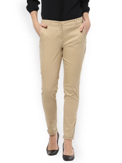 

Allen Solly Woman Khaki Regular Fit Solid Formal Trousers
