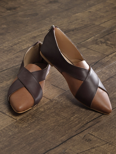 

Roadster Women Brown Colourblocked Flat Shoes