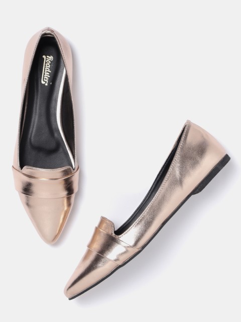 

Roadster Women Rose Gold-Toned Solid Ballerinas