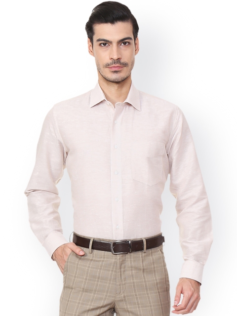

Van Heusen Men Beige Regular Fit Self Design Formal Shirt
