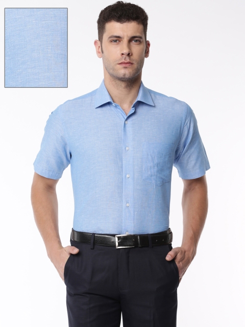

Van Heusen Men Blue Custom Regular Fit Solid Formal Shirt