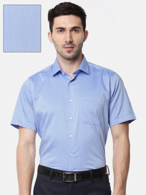 

Van Heusen Men Blue Custom Regular Fit Solid Casual Shirt