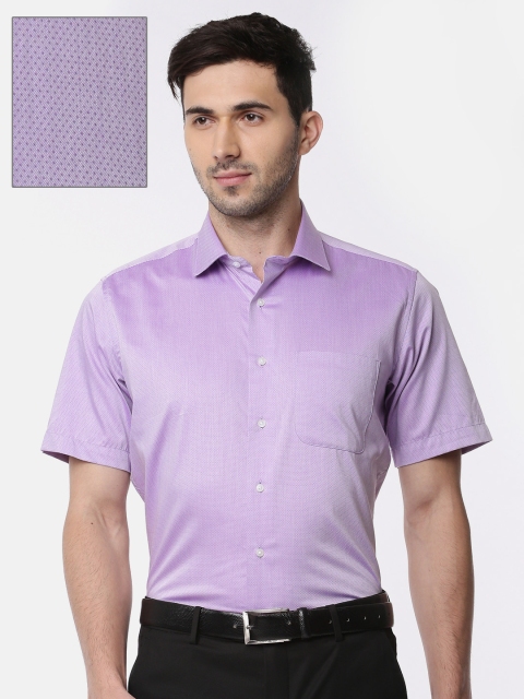 

Van Heusen Men Purple Custom Slim Fit Self-Design Formal Shirt