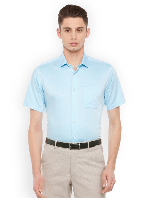 

Van Heusen Men Turquoise Blue Regular Fit Solid Formal Shirt